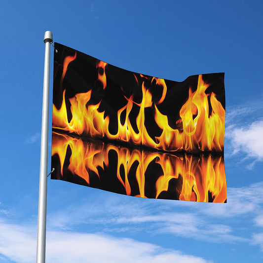 Fire Flame Burning Print Polyester Flag
