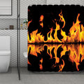 Fire Flame Burning Print Polyester Shower Curtain