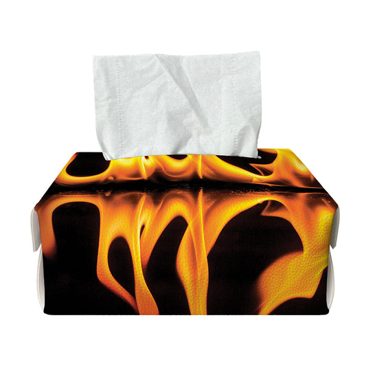 Fire Flame Burning Print Rectangle Tissue Box Cover