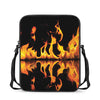 Fire Flame Burning Print Rectangular Crossbody Bag