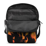 Fire Flame Burning Print Rectangular Crossbody Bag