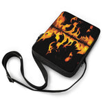 Fire Flame Burning Print Rectangular Crossbody Bag