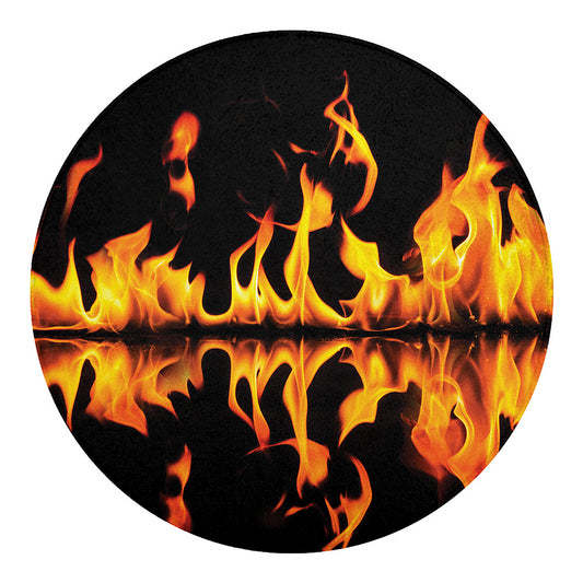 Fire Flame Burning Print Round Blanket