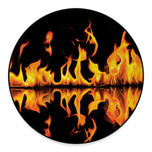 Fire Flame Burning Print Round Floor Mat