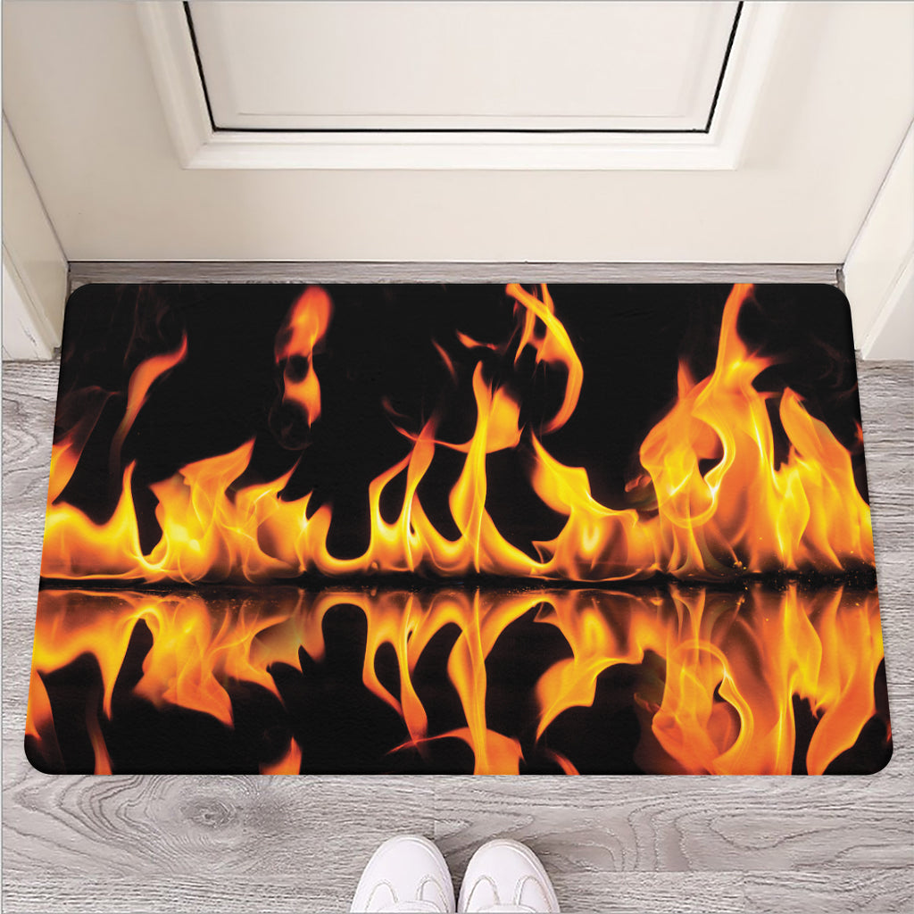 Fire Flame Burning Print Rubber Doormat