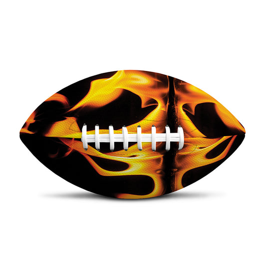 Fire Flame Burning Print Rugby Ball
