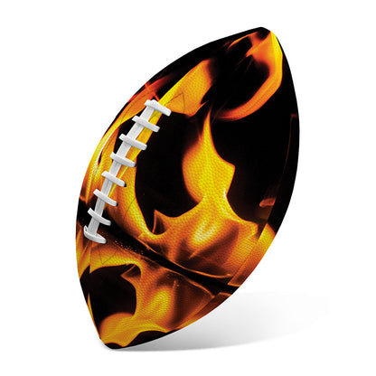 Fire Flame Burning Print Rugby Ball