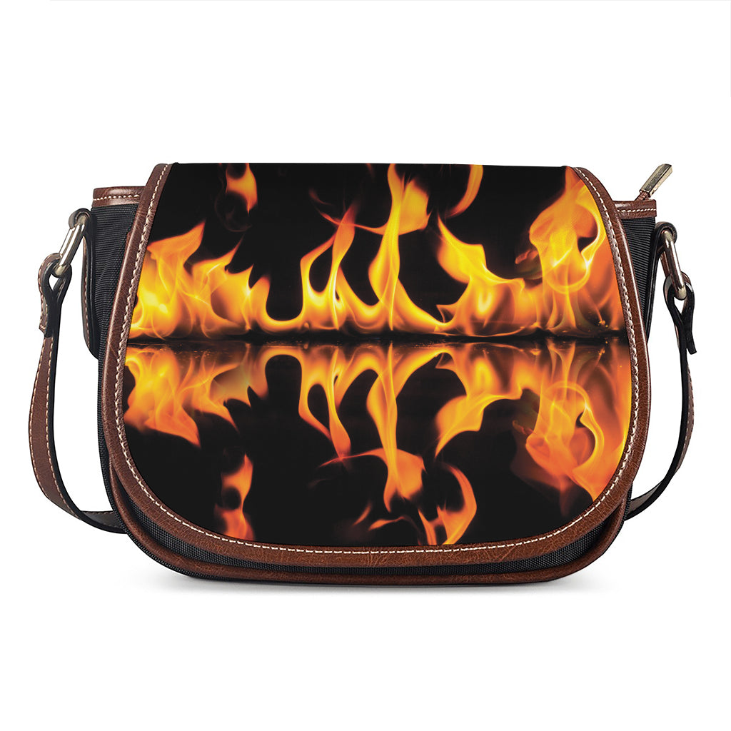 Fire Flame Burning Print Saddle Bag