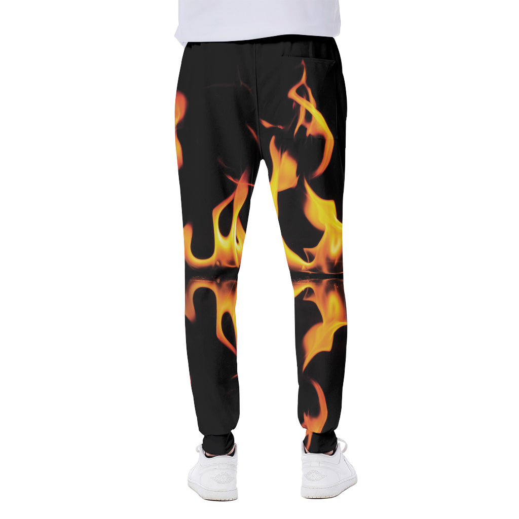 Fire Flame Burning Print Scuba Joggers