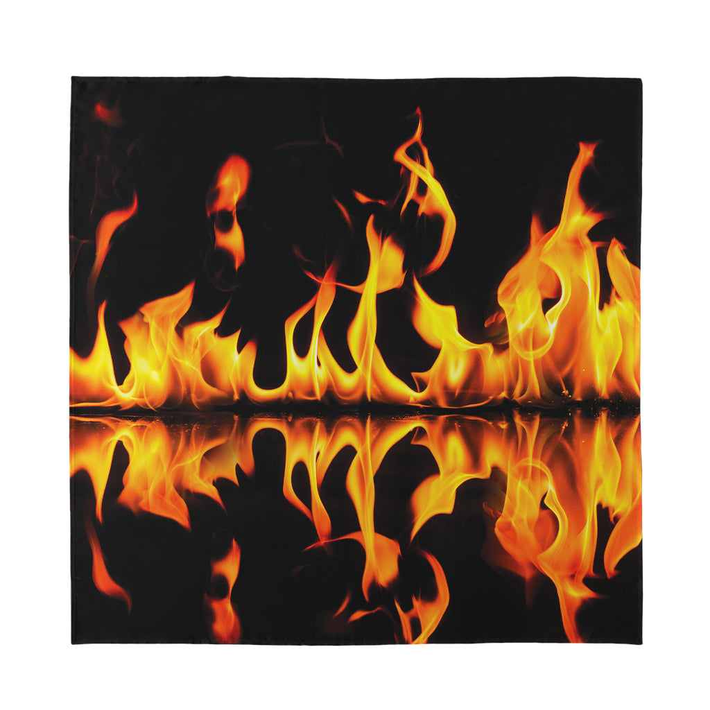 Fire Flame Burning Print Silk Bandana