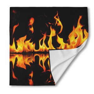 Fire Flame Burning Print Silk Bandana