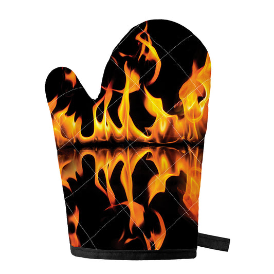 Fire Flame Burning Print Single Oven Mitt
