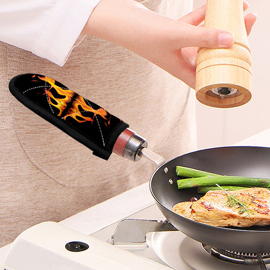 Fire Flame Burning Print Skillet Handle Cover