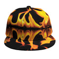 Fire Flame Burning Print Snapback Cap