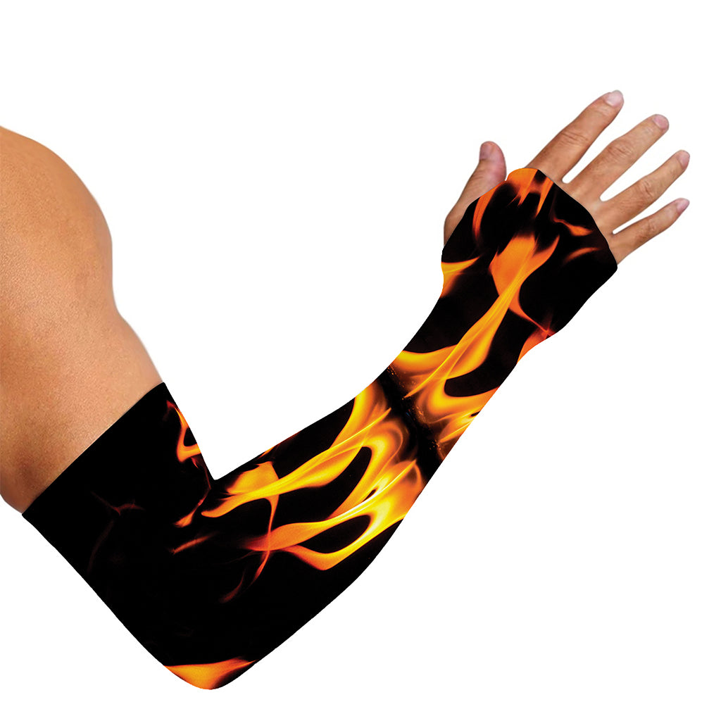 Fire Flame Burning Print Sun Protection Arm Sleeves