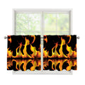 Fire Flame Burning Print Tier Curtains
