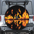 Fire Flame Burning Print Tire Cover With Camera Hole
