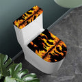 Fire Flame Burning Print Toilet Lid And Tank Cover Set