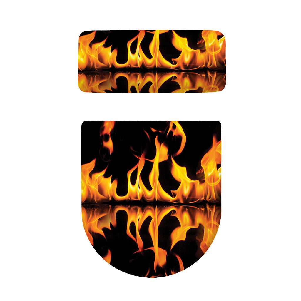 Fire Flame Burning Print Toilet Lid And Tank Cover Set
