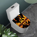 Fire Flame Burning Print Toilet Lid Cover