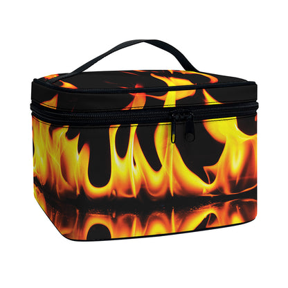 Fire Flame Burning Print Travel Makeup Bag