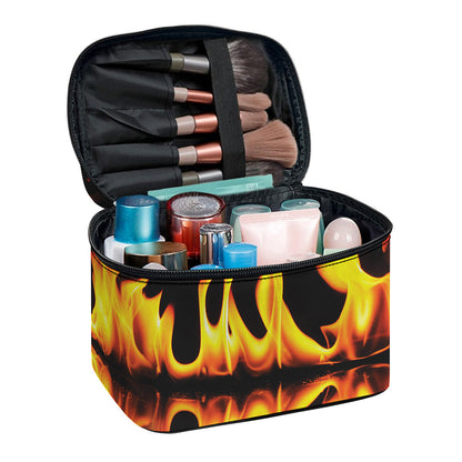 Fire Flame Burning Print Travel Makeup Bag