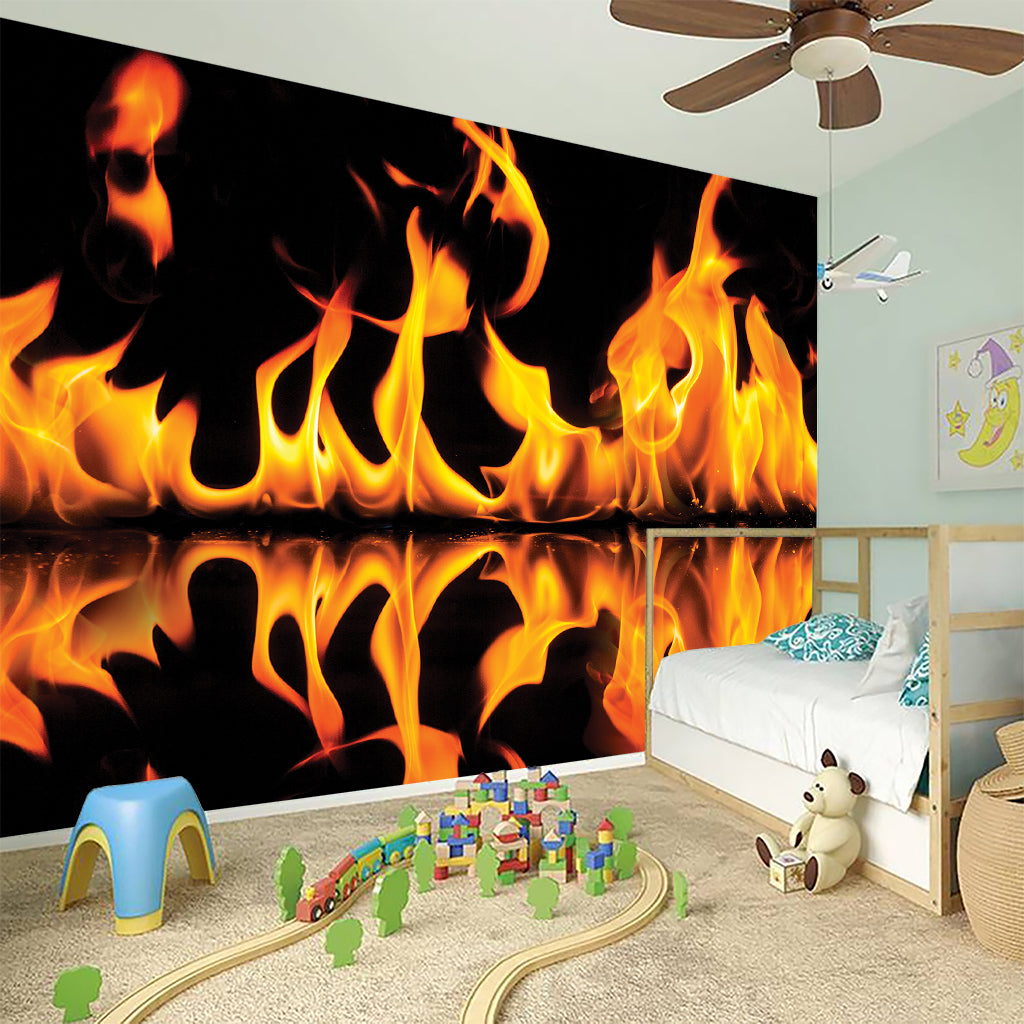 Fire Flame Burning Print Wall Sticker