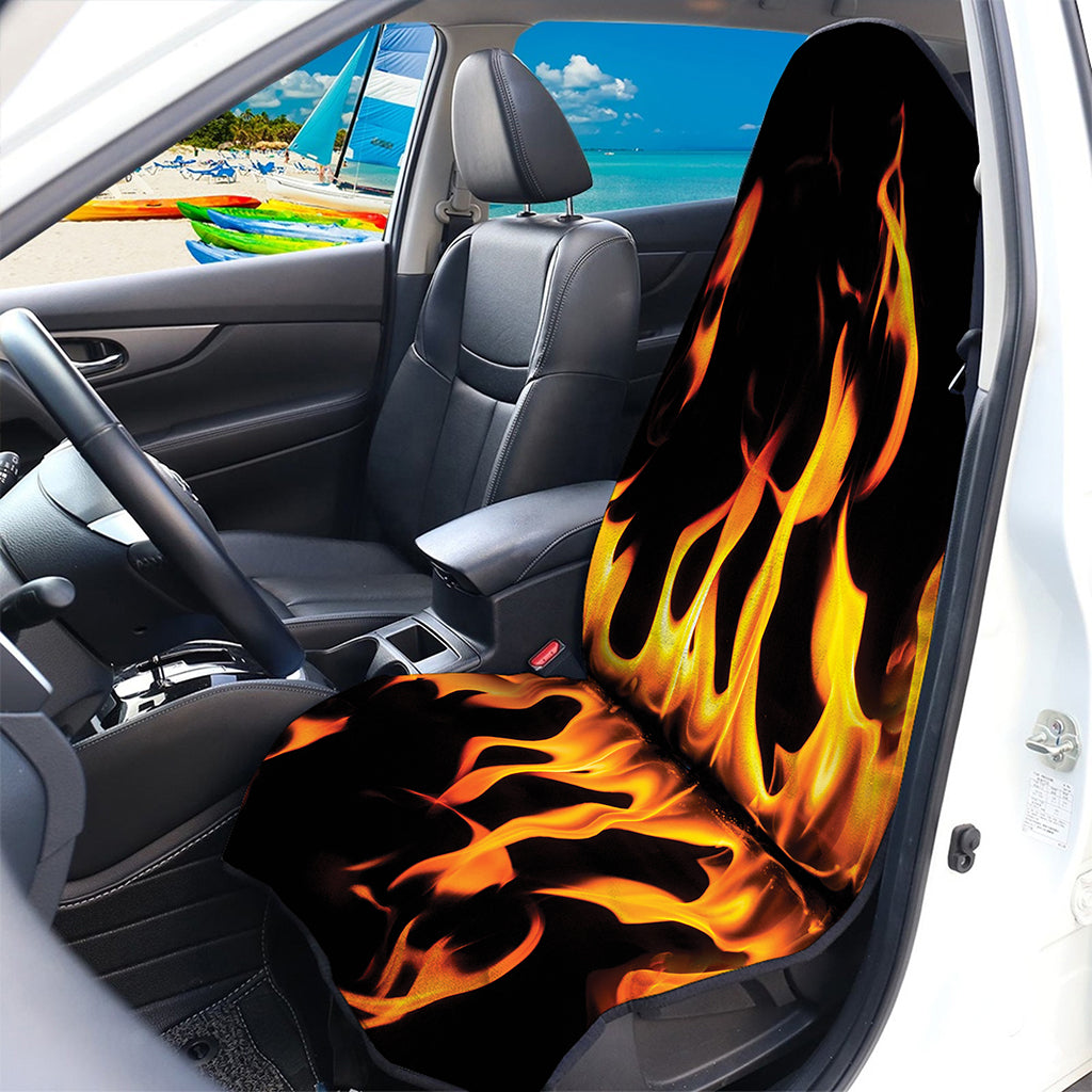 Fire Flame Burning Print Waterproof Car Seat Cover