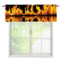 Fire Flame Burning Print Window Valance