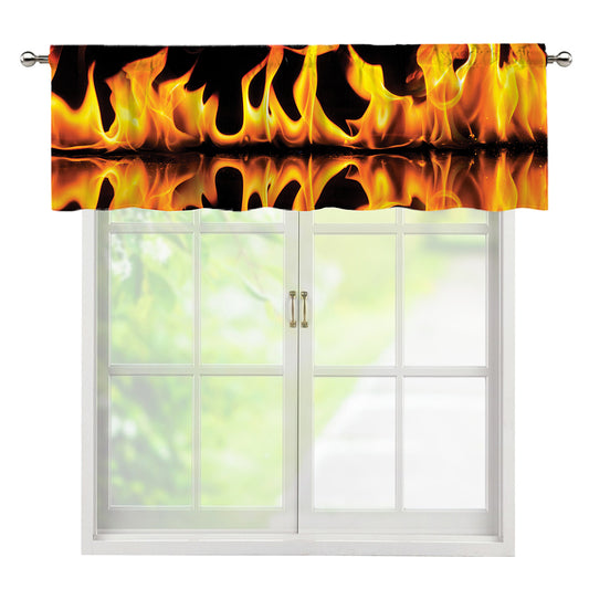Fire Flame Burning Print Window Valance