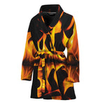 Fire Flame Burning Print Women's Bathrobe