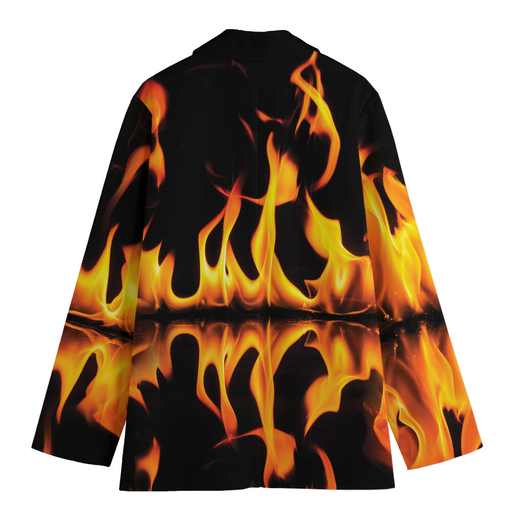 Fire Flame Burning Print Women's Blazer