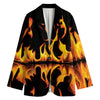 Fire Flame Burning Print Women's Cotton Blazer