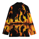 Fire Flame Burning Print Women's Cotton Blazer