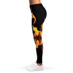 Fire Flame Burning Print Women's Leggings