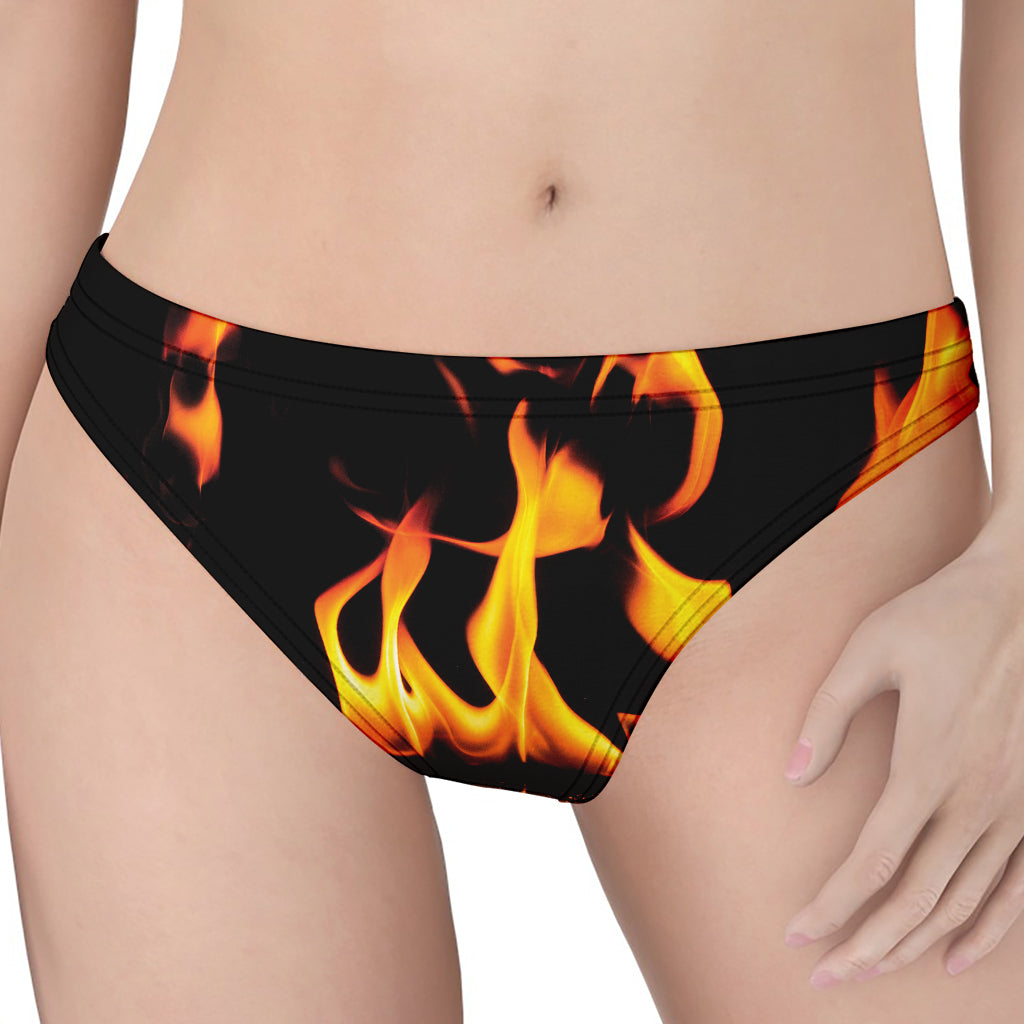 Fire Flame Burning Print Women's Thong