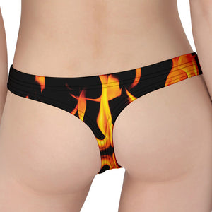 Fire Flame Burning Print Women's Thong