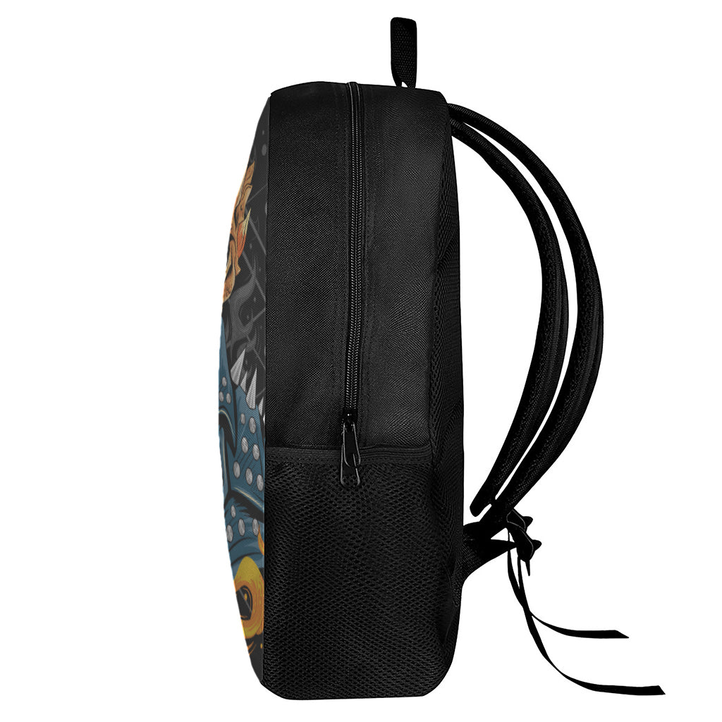 Fire Punk Devil Print 17 Inch Backpack