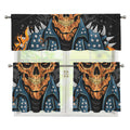 Fire Punk Devil Print 3 Piece Kitchen Curtains
