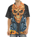 Fire Punk Devil Print Aloha Shirt