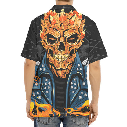 Fire Punk Devil Print Aloha Shirt