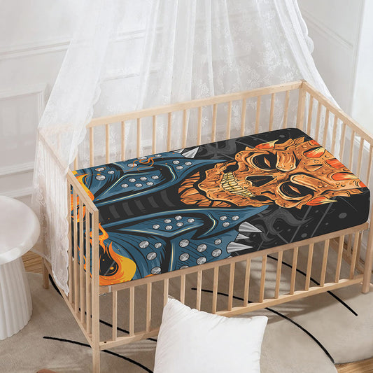 Fire Punk Devil Print Baby Crib Sheet