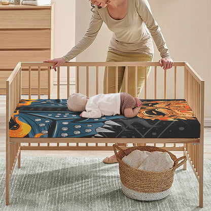 Fire Punk Devil Print Baby Crib Sheet