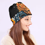 Fire Punk Devil Print Beanie