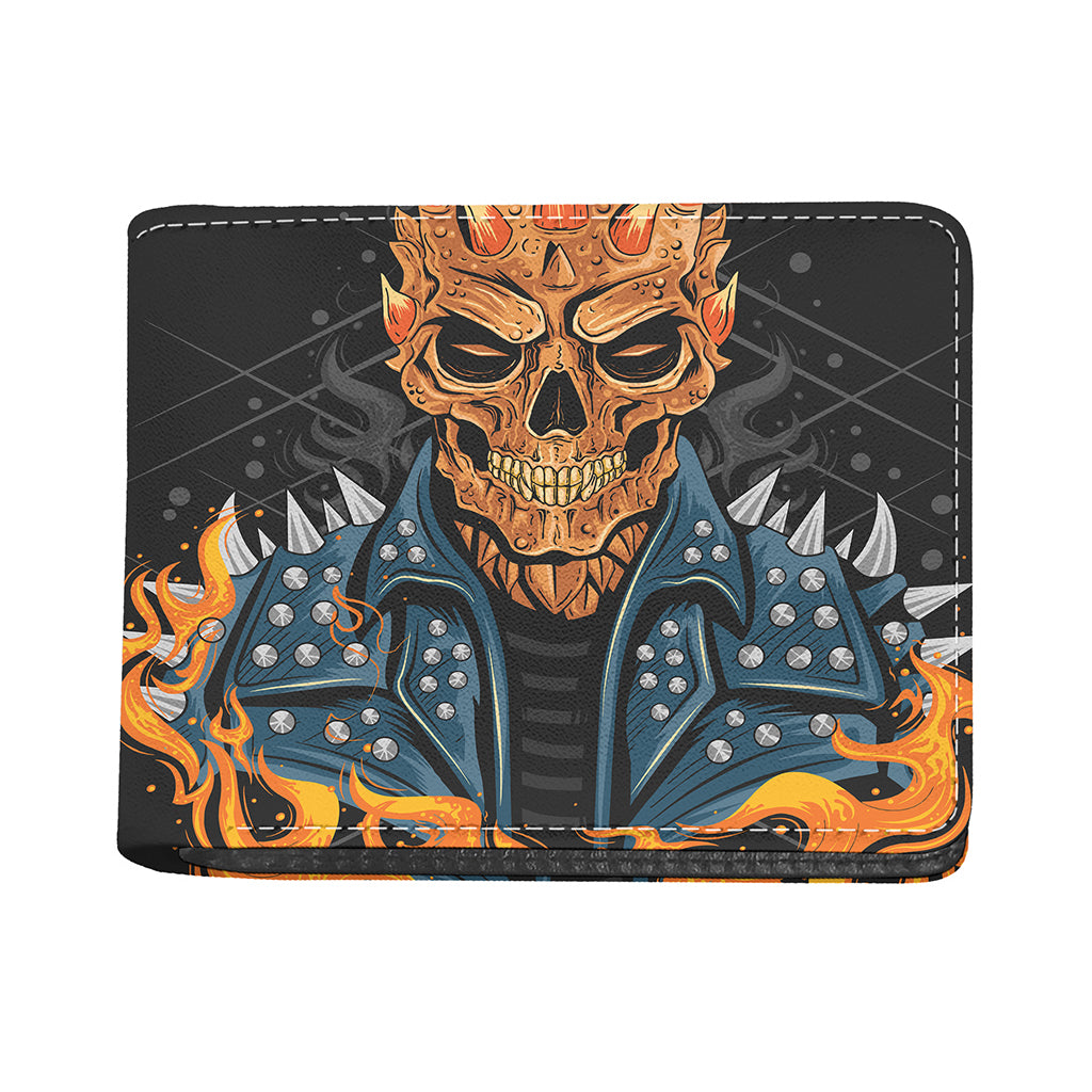 Fire Punk Devil Print Bifold Wallet