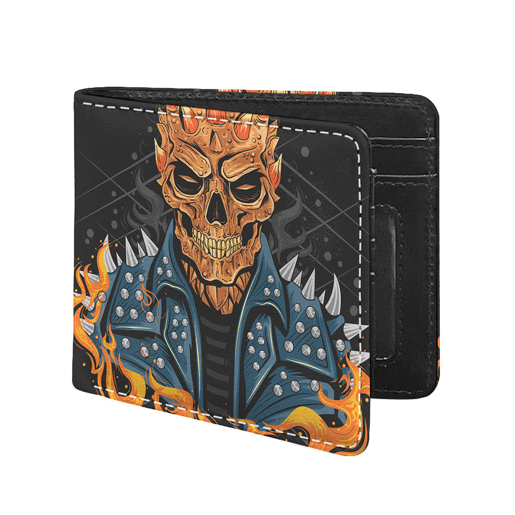 Fire Punk Devil Print Bifold Wallet