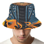 Fire Punk Devil Print Bucket Hat