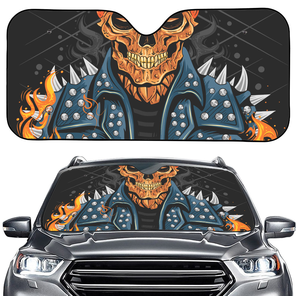 Fire Punk Devil Print Car Windshield Sun Shade