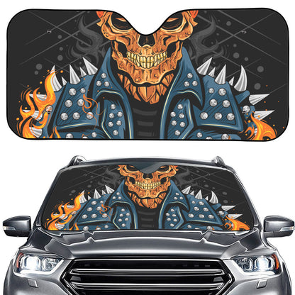 Fire Punk Devil Print Car Windshield Sun Shade