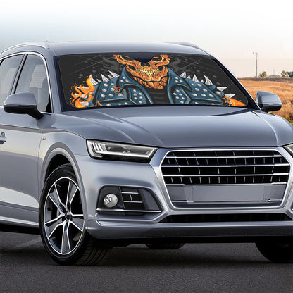 Fire Punk Devil Print Car Windshield Sun Shade